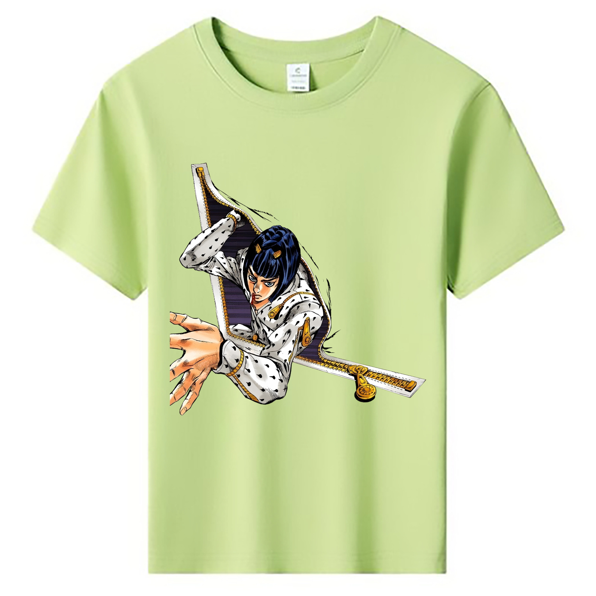 （画像用） ジョジョの奇妙な冒険 ブローノ?ブチャラティ JoJo's Bizarre Adventure Bruno Bucciarati 綿100％キッズTシャツ（フロントプリント）